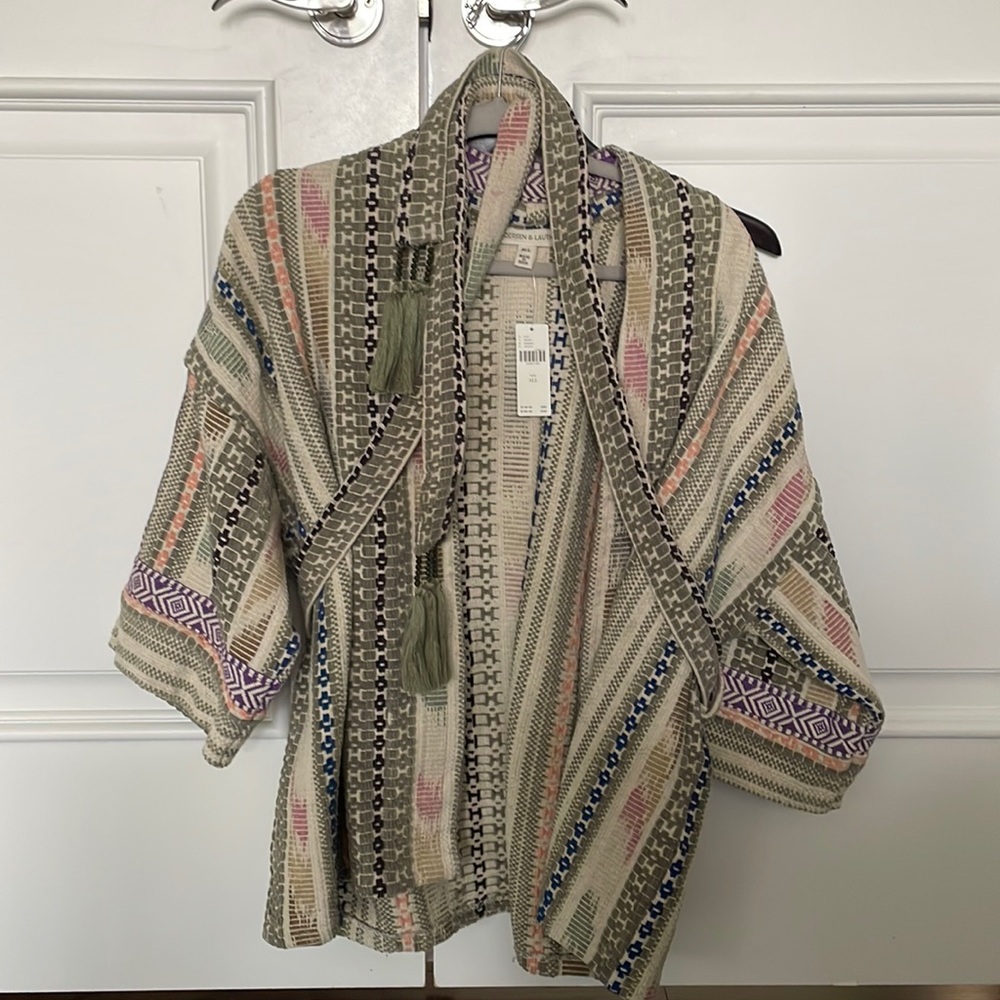 Poncho/belted cardigan